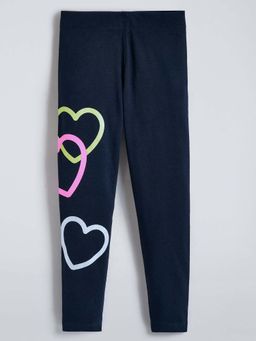 Hopscotch - Navy Blue Printed Leggings