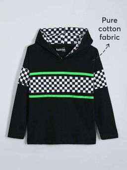 Hopscotch - Black Checks Hoodie