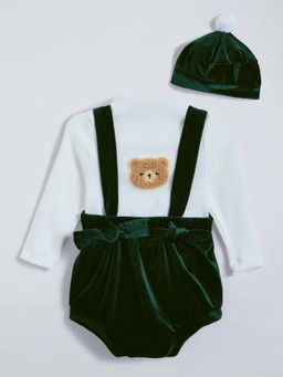 Hopscotch - White Solid T-shirt with Onesie and Hat