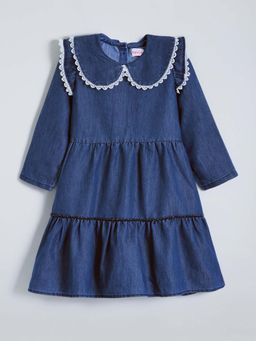 Hopscotch - Blue Solid Dress
