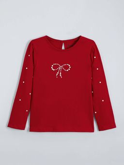 Hopscotch - Red Embellished Top