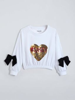Hopscotch - White Embellished Sweatshirt