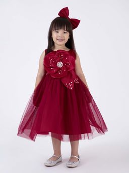 Hopscotch - Red Embellished Dress and Headband
