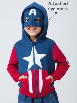 Hopscotch - Blue Printed Hoodie