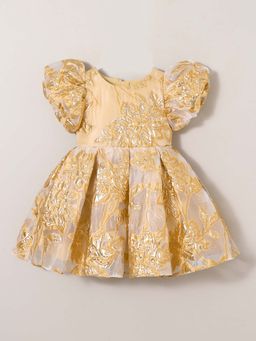 Hopscotch - Gold Embellished Dress