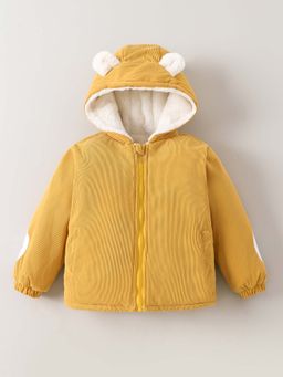 Hopscotch - Mustard Textured Hoodie