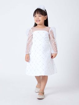 Hopscotch - White Embellished Dress and Headband