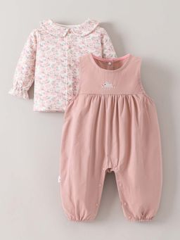 Hopscotch - Pink Floral Top and Dungaree
