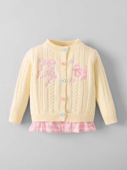 Hopscotch - Beige Woven Sweater