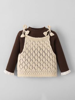 Hopscotch - Brown Solid Top and Vest