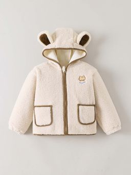 Hopscotch - Cream Textured Hoodie