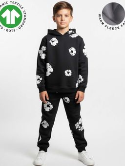 ANTHRILO - Black Printed Hoodie and Joggers