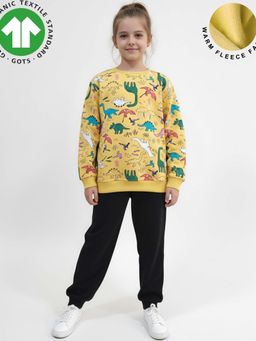 ANTHRILO - Yellow Printed Sweatshirt and Joggers