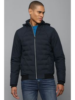 Allen Solly - Men Navy Blue Solid Full Sleeves Casual Jacket