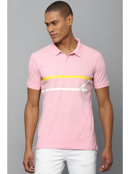 Allen Solly - Men Pink Graphic Print Polo Neck Graphic T-shirts