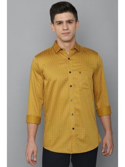 Allen Solly - Men Yellow Slim Fit Print Full Sleeves Casual Shirts