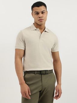 United Colors of Benetton - Beige Regular Fit Polo Neck Solid Basic Pique