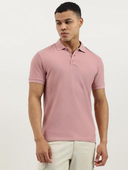 United Colors of Benetton - Pink Regular Fit Polo Neck Solid Basic Pique