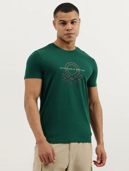 United Colors of Benetton - Green Regular Fit Crew Neck Printed T-shirt