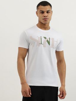 United Colors of Benetton - White Regular Fit Crew Neck Typography Since Jersey T-shirt