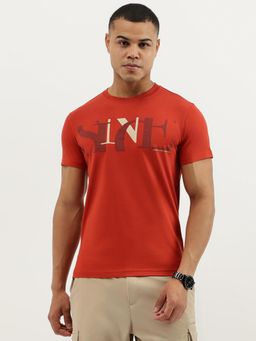 United Colors of Benetton - Rust Regular Fit Crew Neck Typography Since Jersey T-shirt