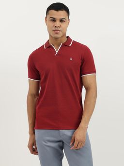 United Colors of Benetton - Red Regular Fit Polo Neck Solid Pique