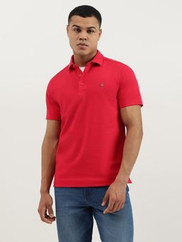 United Colors of Benetton - Red Relaxed Fit Polo Neck Solid Basic Interlock