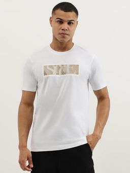 United Colors of Benetton - White Relaxed Fit Crew Neck Typography Hologram Since Jersey T-shirt