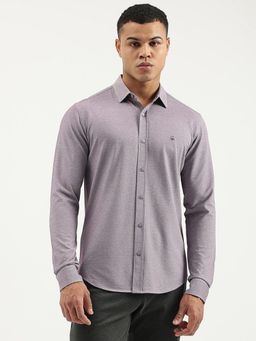 United Colors of Benetton - Purple Slim Fit Spread Collar Solid Shirt
