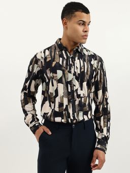 United Colors of Benetton - Multi-Color Regular Fit Spread Collar Printed Shirt