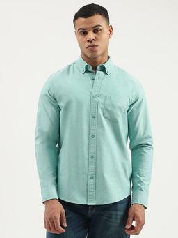 United Colors of Benetton - Green Regular Fit Button Down Solid Shirt