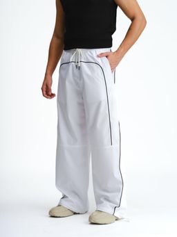 Bonkers Corner - White Sporty Deconstructed Loose Pants