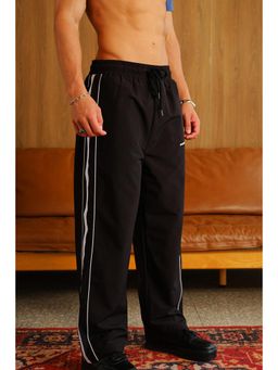 Bonkers Corner - Black Tape Wide Leg Joggers