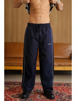Bonkers Corner - Navy Blue Tape Wide Leg Trackpant