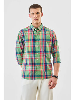 Snitch - Green Checks Regular Fit Shirt