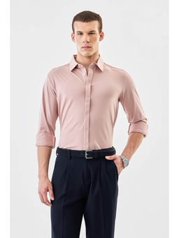 Snitch - Pink Solid Slim Fit Shirt