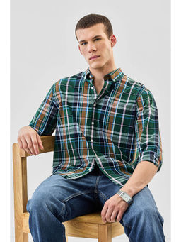 Snitch - Green Checks Regular Fit Shirt