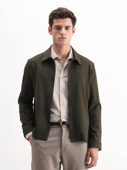 Rare Rabbit - Olive Solid Regular Fit Jacket