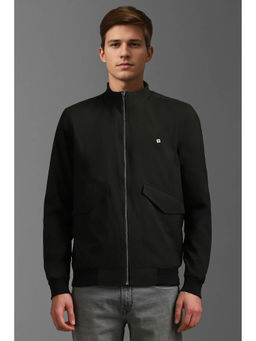 Louis Philippe - Black Solid Regular Fit Jacket
