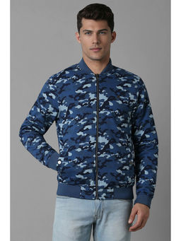 Louis Philippe - Blue Camouflage Regular Fit Jacket