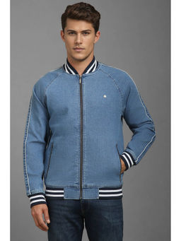 Louis Philippe - Blue Solid Regular Fit Jacket
