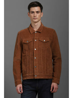 Louis Philippe - Brown Solid Slim Fit Jacket