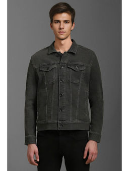 Louis Philippe - Grey Solid Slim Fit Jacket