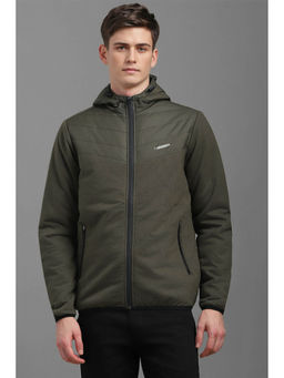 Louis Philippe - Olive Solid Regular Fit Jacket