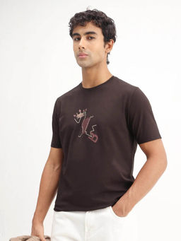 Rare Rabbit - Brown Printed Regular Fit T-Shirt