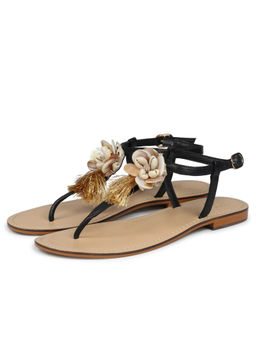 Saint G - Natural Sea Shell T-strap Flats