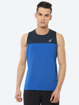 ASICS - Race Singlet Blue Men Running T-shirts