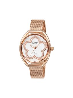 Strand by Obaku - Rose Rose Quartz Mop Oval Crystal Dial Womens Watch S734LXVWMV