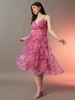 Trend Arrest - Floral Print Fairy Midi Dress