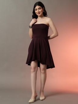 Trend Arrest - Solid Wine Bodycon Mini